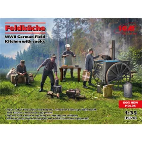   ICM - Feldk che  WWII German Field Kitchen with cooks (100% new molds)