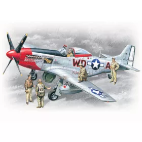   ICM - Mustang P-51D WWII American Fighter with USAAF Pilots and Ground Personnel