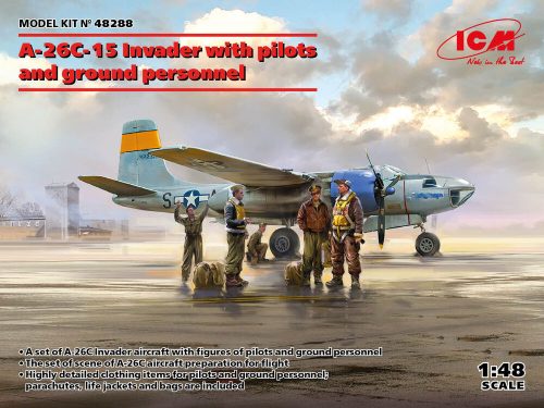 ICM - A-26C-15 Invader with pilots and ground personnel