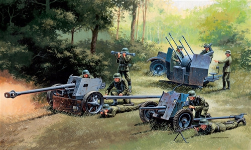 Italeri - German Guns Set: Pak35-Pak40-Flak38