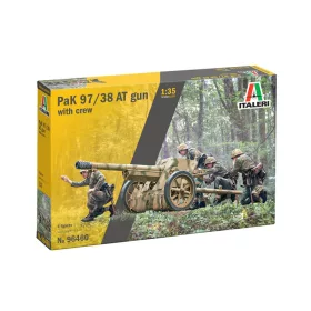   Italeri - 1:35 German Anti-Tank Gun Pak 97/38 AT with crew - 4 figures tank makett