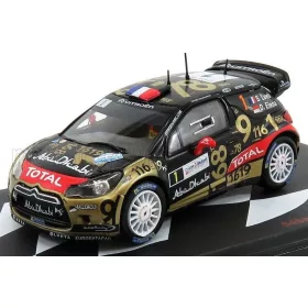   Ixo-Models - CITROEN DS3 WRC N 1 RALLY DE FRANCE ALSACE 2013 SEBASTIEN LOEB - DANIEL ELENA MATT BLACK GOLD RED