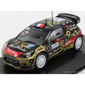   Ixo-Models - Citroen Citroen Ds3 Abu Dhabi Wrc N 1 Rally France 2013 S.Loeb - D.Elena Matt Black Gold Red