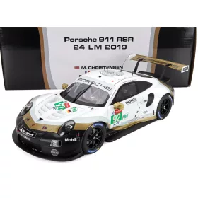   Ixo-Models - PORSCHE 911 991 RSR 4.0L TEAM PORSCHE N 92 24h LE MANS 2019 MICHAEL CHRISTENSEN - KEVIN ESTRE - LAURENS VANTHOOR WHITE BLACK GOLD
