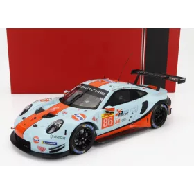   Ixo-Models - PORSCHE 911 991 RSR 4.0L TEAM GULF RACING N 86 WEC LMGTE SEBRING 2019 MICHAEL WAINWRIGHT - BEN BARKER - THOMAS PREINING LIGHT BLUE ORANGE BLACK