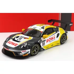   Ixo-Models - PORSCHE 911 991-2 GT3 TEAM ROWE RACING N 98 WINNER 24h SPA 2020 L.VANTHOOR - N.TANDY - E.BAMBER YELLOW WHITE GREY