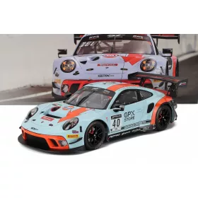   Ixo-Models - PORSCHE 911 991-2 GT3 4.0L TEAM GPX RACING GULF N 40 24h SPA 2020 ROMAN DUMAS - LOUIS DELETRAZ - THOMAS PREINING LIGHT BLUE RED