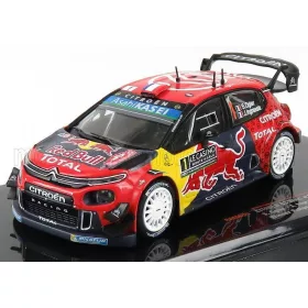  Ixo-Models - CITROEN C3 WRC TEAM RED BULL N 1 WINNER RALLY MONTECARLO 2019 S.OGIER - J.INGRASSIA RED YELLOW GREY