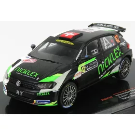   Ixo-Models - VOLKSWAGEN POLO GTi R5 TEAM N 42 RALLY MONTECARLO 2020 O.BURRI - A.LEVRATTI MATT BLACK GREEN WHITE