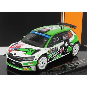   Ixo-Models - SKODA FABIA RALLY2 EVO N 20 RALLY MONTECARLO 2022 A.MIKKELSEN - E.TORSTEIN GREEN WHITE BLACK