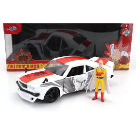   Jada - MAZDA RX-3 WITH ONE PUNCH SAITAMA FIGURE 1974 WHITE RED YELLOW