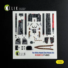   Kelik - F-86D - interior 3D decals for Kitty Hawk/Zimi models kit