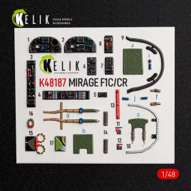 Kelik - Mirage F1C/CR - interior 3D decals for Italeri