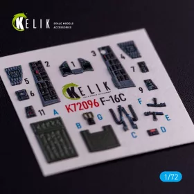 Kelik - F-16C - interior 3D decals for Hasegawa kit