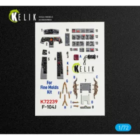 Kelik - F-104J - interior 3D decals for Fine Molds kit