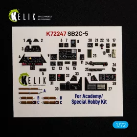   Kelik - SB2C-5 - interior 3D decals for Academy / Special Hobby