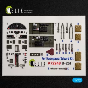 Kelik - B-25J - interior 3D decals for Eduard