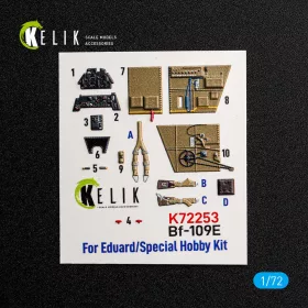   Kelik - Bf-109 E - interior 3D decals for Special Hobby / Eduard