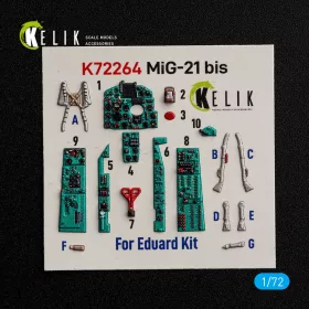 Kelik - MiG-21 bis -  interior 3D decals for Eduard