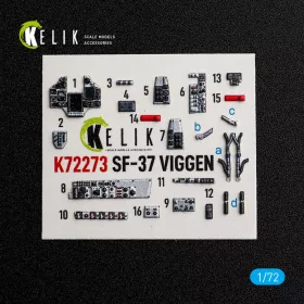 Kelik - SF-37 Viggen - interior 3D decals for Special Hobby
