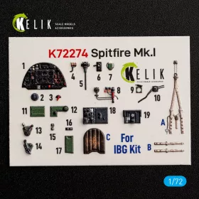 Kelik - Spitfire Mk.I - interior 3D decals for IBG