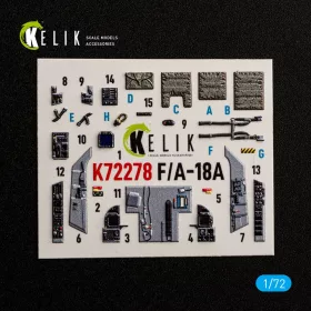 Kelik - F/A-18A - interior 3D decals for Academy 12411