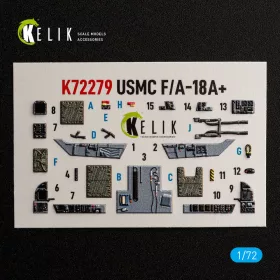 Kelik - USMC F/A-18+ -  interior 3D decals for Academy 12411