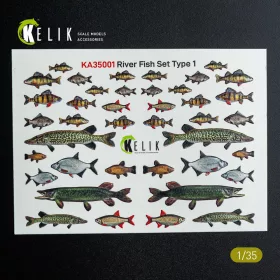 Kelik - River Fish set Type 1 - 3D Decal for dioramas