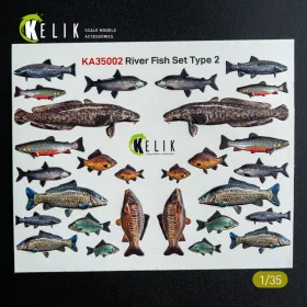 Kelik - River Fish set Type 2 - 3D Decal for dioramas