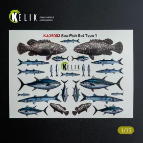 Kelik - Sea Fish set Type 1 - 3D Decal for dioramas