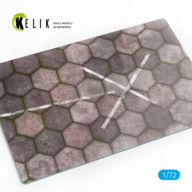   Kelik - Hexagonnal concrete plates for Aircraft and Helicopters Base - Acrylic 3 mm (280 x 180 mm) (170 g)