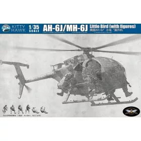   Kitty Hawk - AH-6J Little Bird with 6 resin figures 1:35 helikopter makett