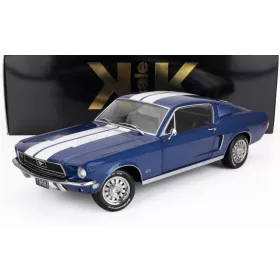   KK-Scale - FORD USA MUSTANG GT FASTBACK COUPE 1968 BLUE WHITE