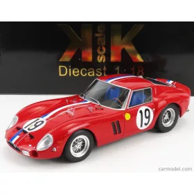   Kk-Scale - Ferrari 250 Gto Coupe Ch.3705Gt Team Pierre Noblet N 19 2Nd 24H Le Mans 1962 J.Guichet - P.Noblet Red White Blue