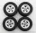 Kk-Scale - Accessories 4X Cromodora Wheel And Tyre Set 1969 Ferrari 365 Gtb Daytona Black