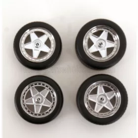   KK-Scale - ACCESSORIES SET 4X WHEELS AND RIMS FOR FERRARI F40 1987 BLACK CHROME