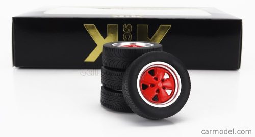 Kk-Scale - Accessories Set 4X Wheels And Rims For Porsche 911 Carrera Clubsport Red