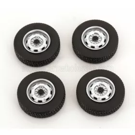   KK-Scale - ACCESSORIES SET 4X WHEELS AND RIMS FOR VOLKSWAGEN SCIROCCO MKI L 1975 BLACK CHROME