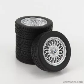   Kk-Scale - Accessories 4X Wheels And Rims Set 17  For Bmw 3-Series Alpina (E30) 1988 Black Silver