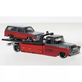 Maisto - Chevrolet Flatbed  dunkelrot/grau  1957  1:64