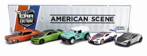 Mattel Hot Wheels - DODGE SET ASSORTMENT 5 CARS PIECES CONTAINER - AMERICAN SCENE VARIOUS