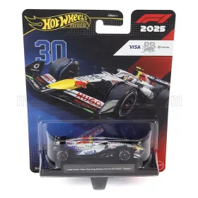   Mattel Hot Wheels - RACING BULLS F1 VCARB-02 TEAM VISA CASH APP N 30 SEASON 2025 LIAM LAWSON WHITE BLACK