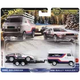   Mattel Hot Wheels - DeLorean DMC12 and Rally Van on a Hauler Team Transport series