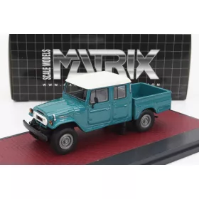   Matrix Scale Models - TOYOTA HJ45 LAND CRUISER CREW CAB PICK-UP 1979 GREEN WHITE