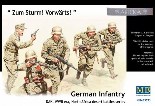 Master Box - German Infantry,DAK,WW II, North Africa desert battles series, Kit