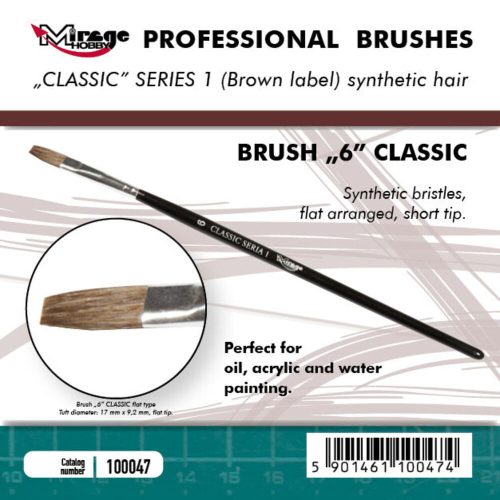 Mirage Hobby - MIRAGE BRUSH FLAT HIGH QUALITY CLASSIC SERIES 1 size 6