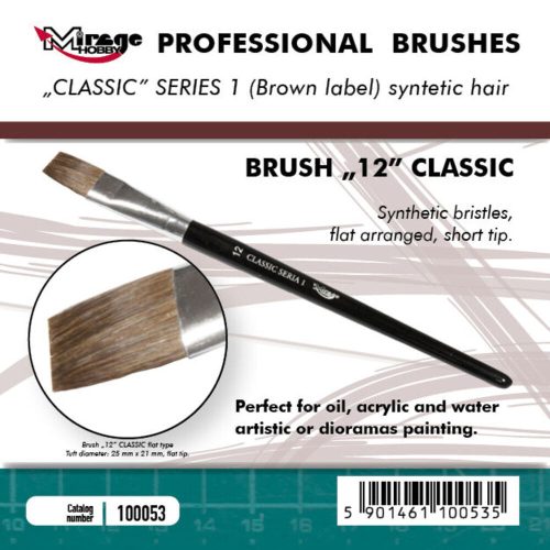 Mirage Hobby - MIRAGE BRUSH FLAT HIGH QUALITY CLASSIC SERIES 1 size 12