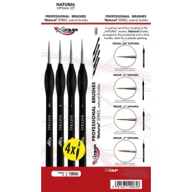   Mirage Hobby - MIRAGE BRUSH OPTIMAL SET of NATURAL  4 x Natural Brush: 00  0  1  2