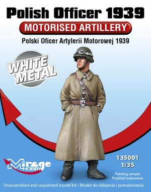 Mirage Hobby - Polish Officer 1939 Motorised Artillery White Metal