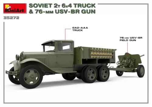 Miniart - Soviet 2t 6x4 Truck with 76 mm USV-BR Gun